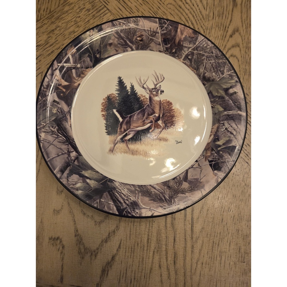 Al Agnew Real Tree Whitetail Deer Dinner Plate Bass Pro Shop Hunter